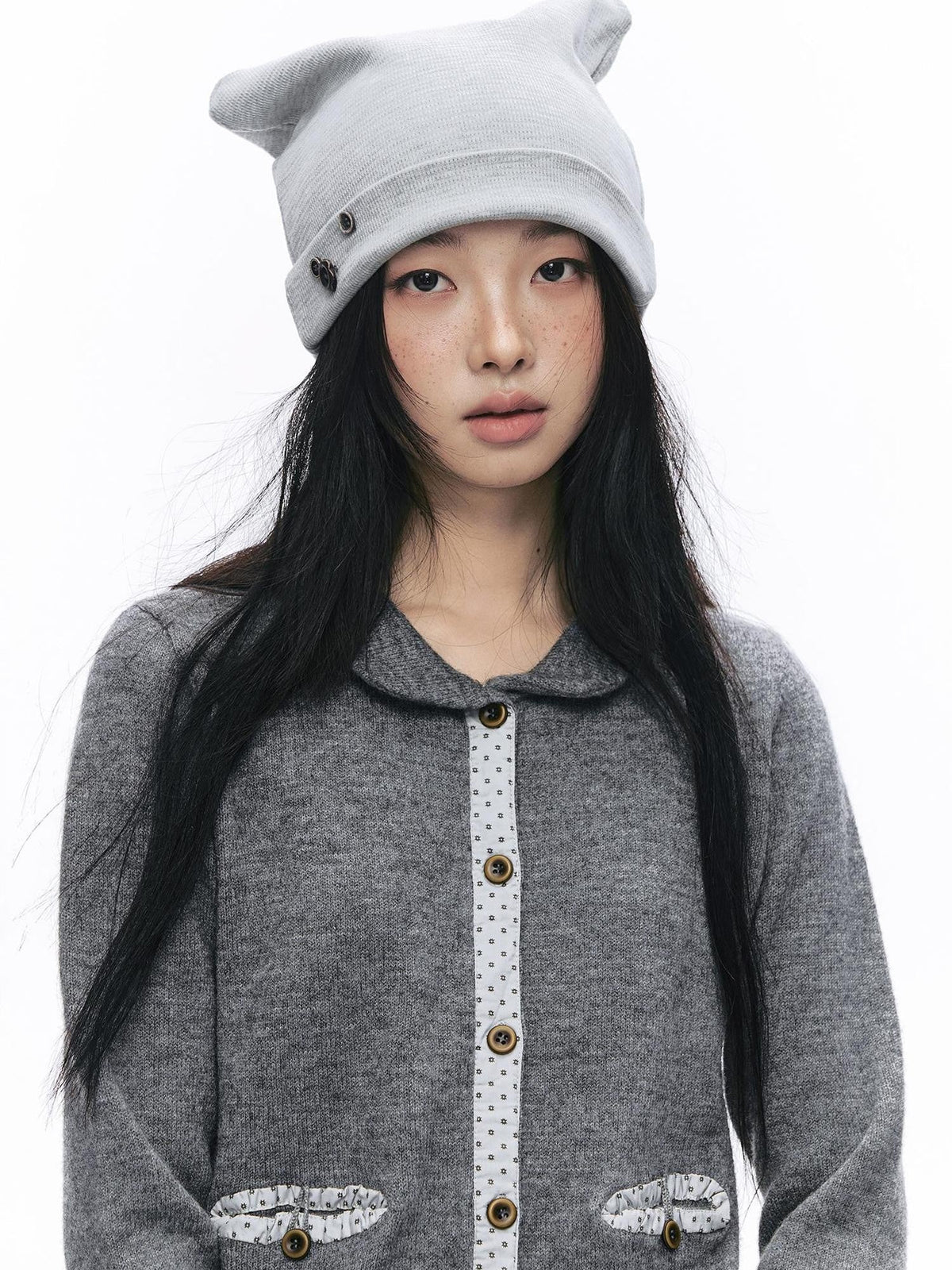 Applique Patchwork Doll Collar Women's Knit Cardigans