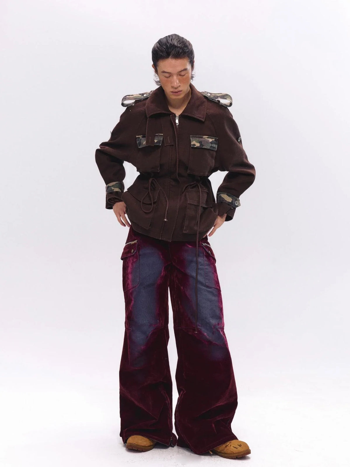 Military Washed Camo Utility Jacket