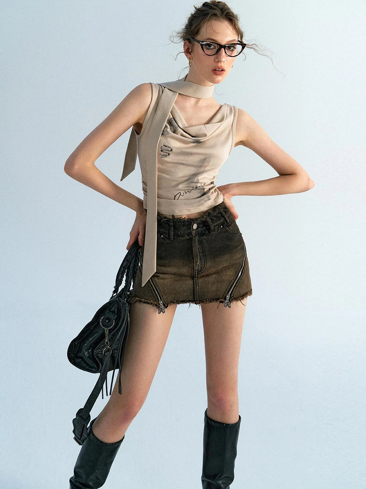 Akiva Ombre Washed Denim Shorts