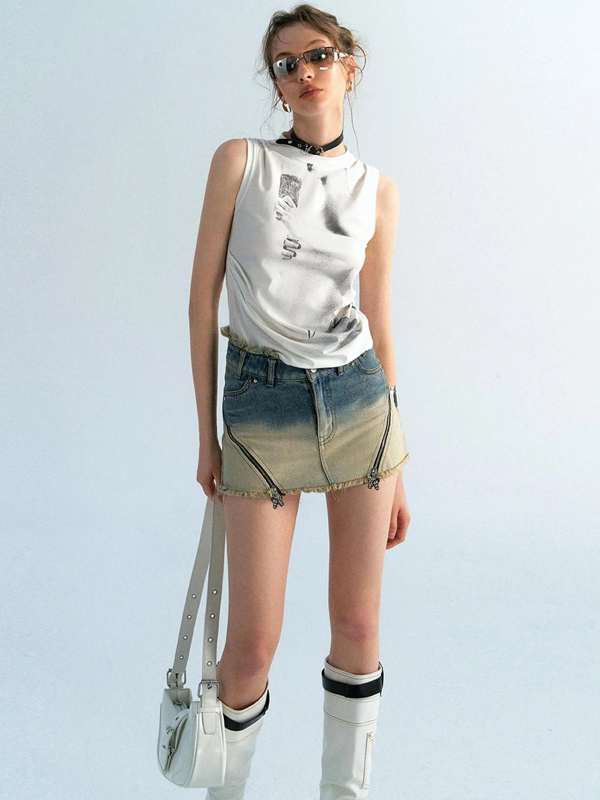 Akiva Ombre Washed Denim Shorts