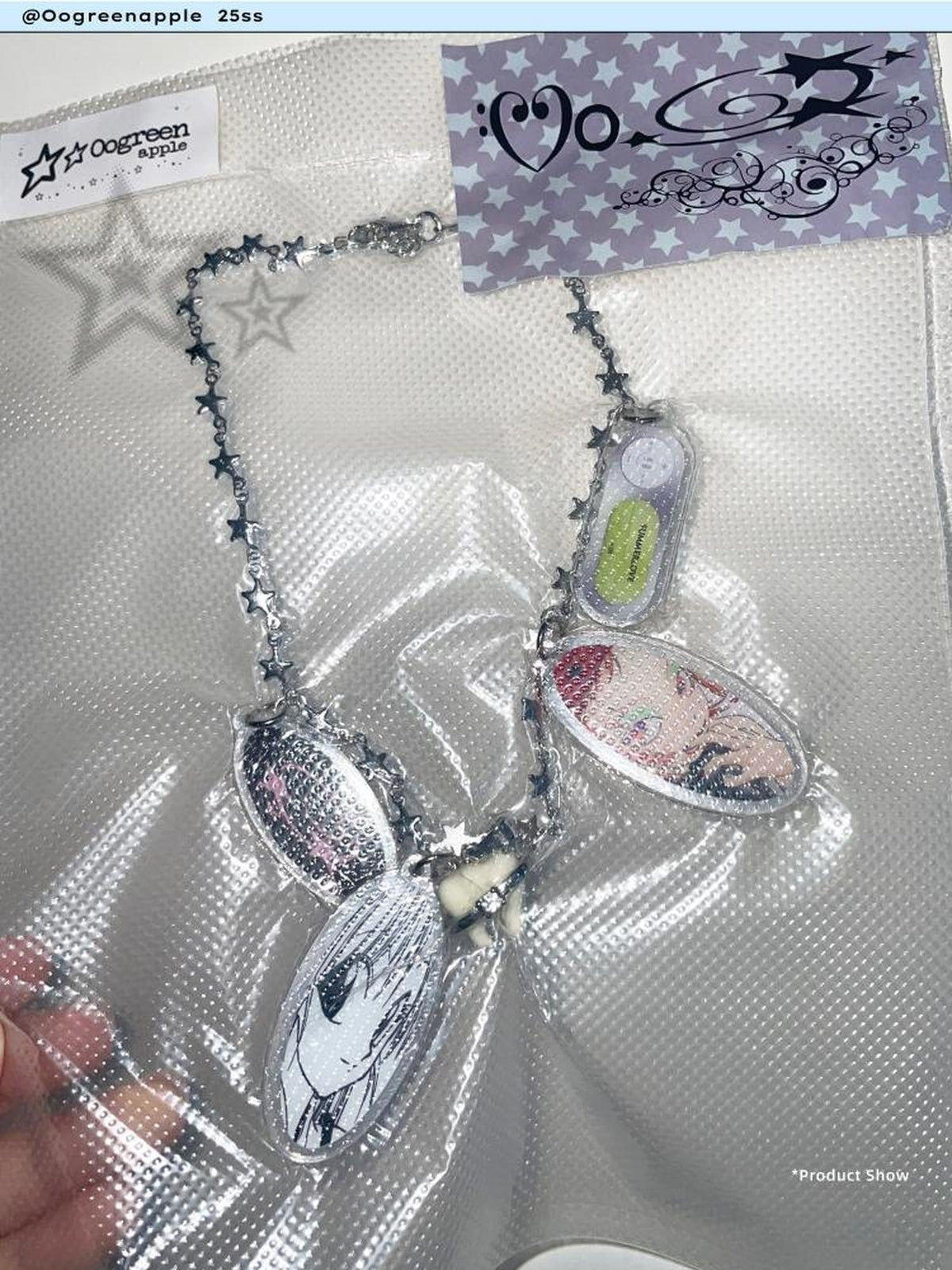 Hand Painted Comic Y2k Tooth And Star Original Handmade Women's Alloy Necklaces