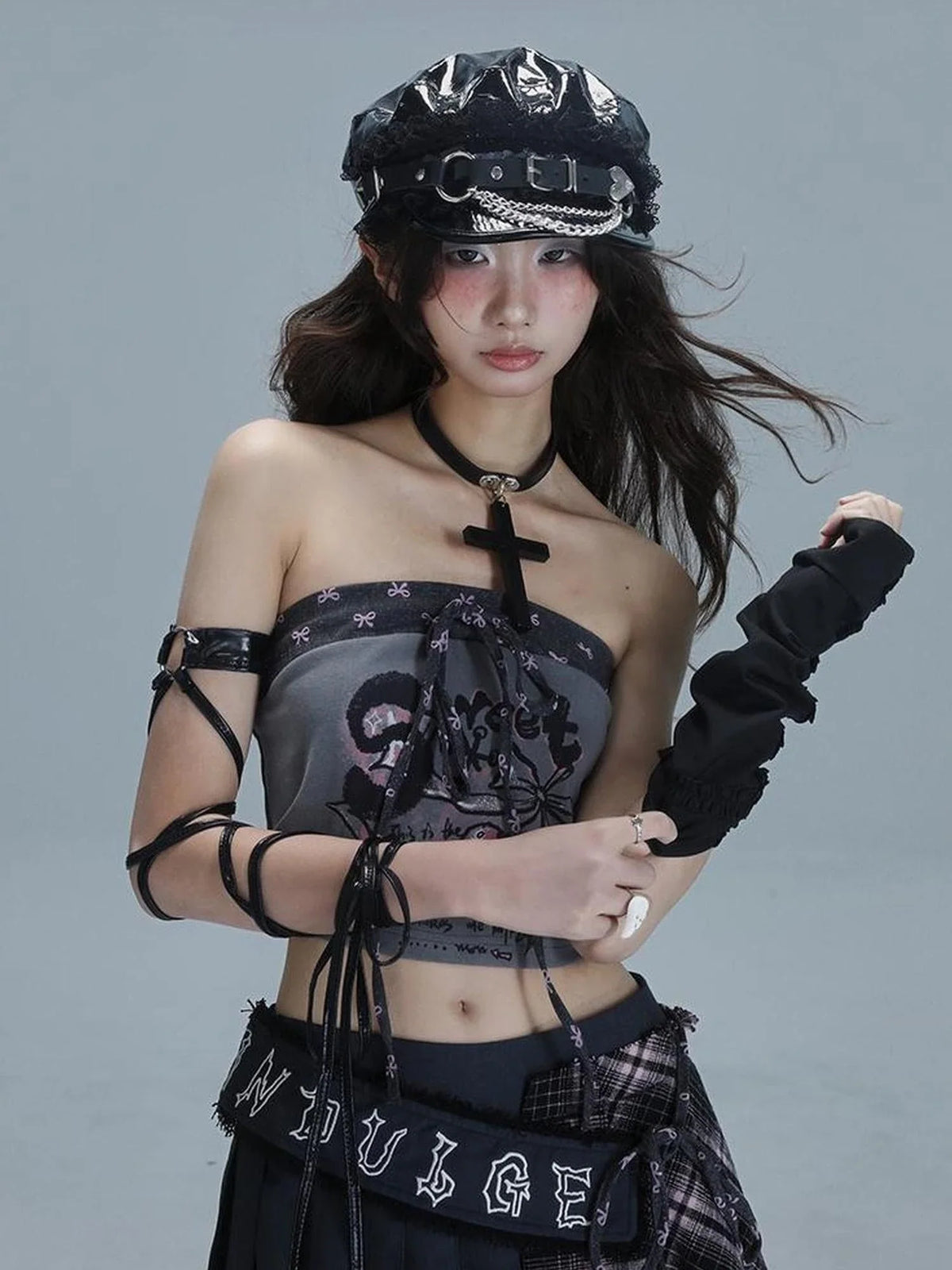 Retro Tape Print Crop Top