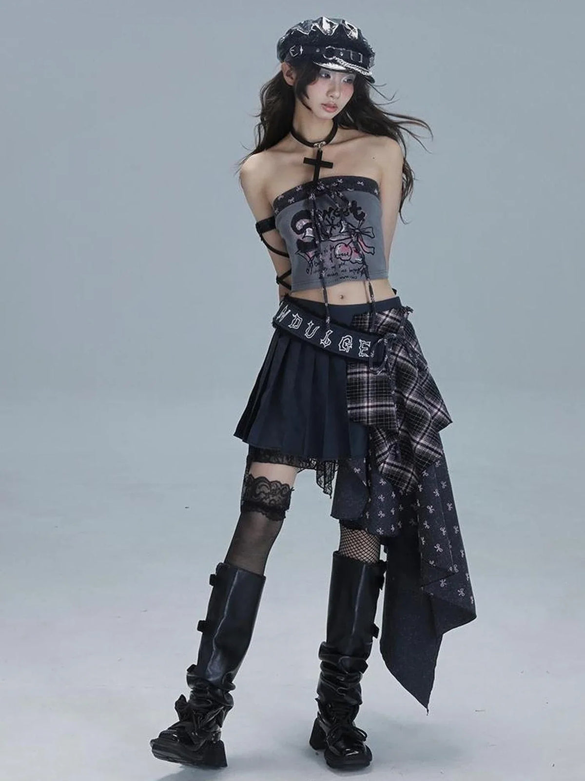 Retro Tape Print Crop Top