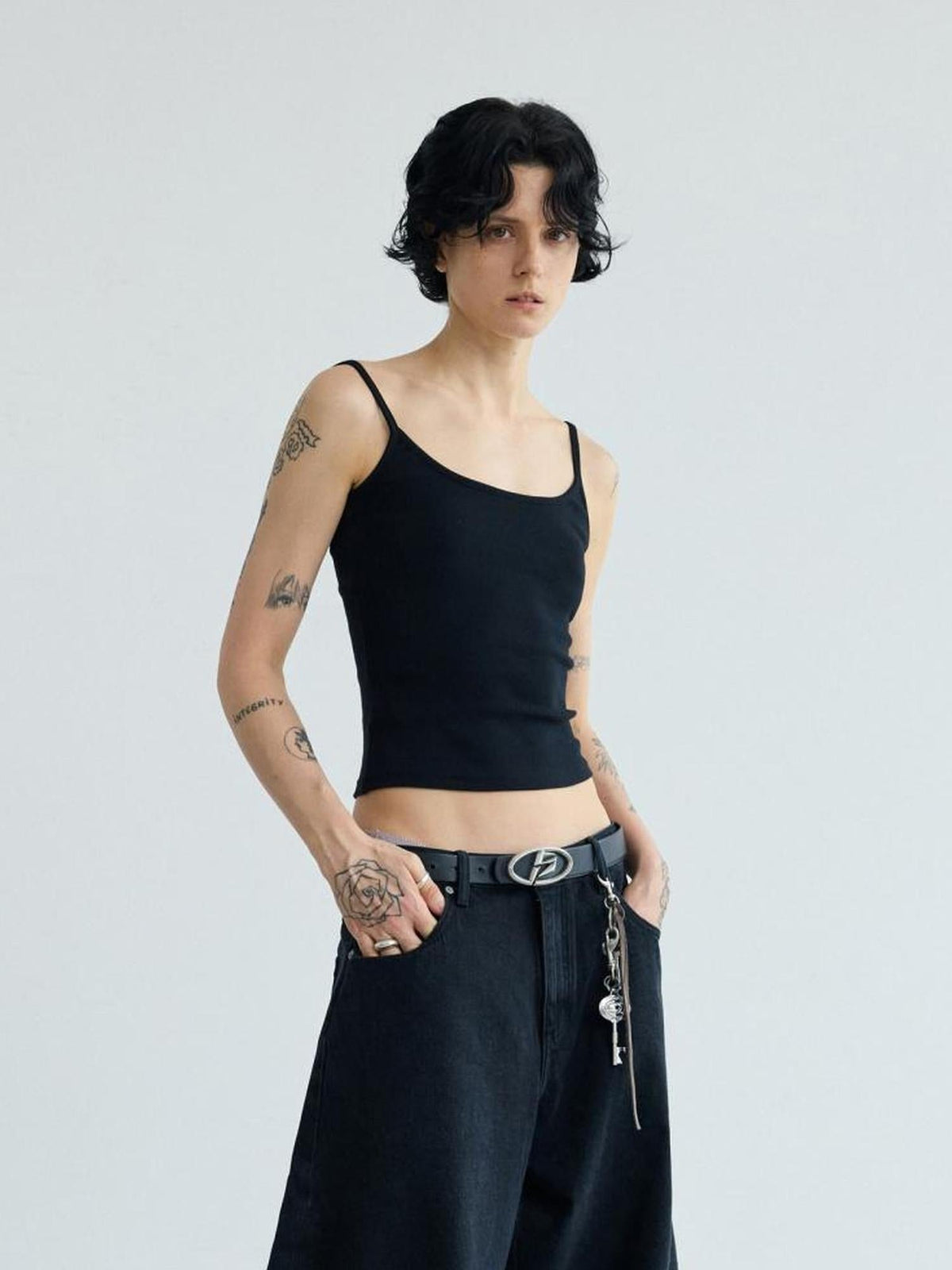 Simple Slim Fit Cotton Spandex Camisole Top