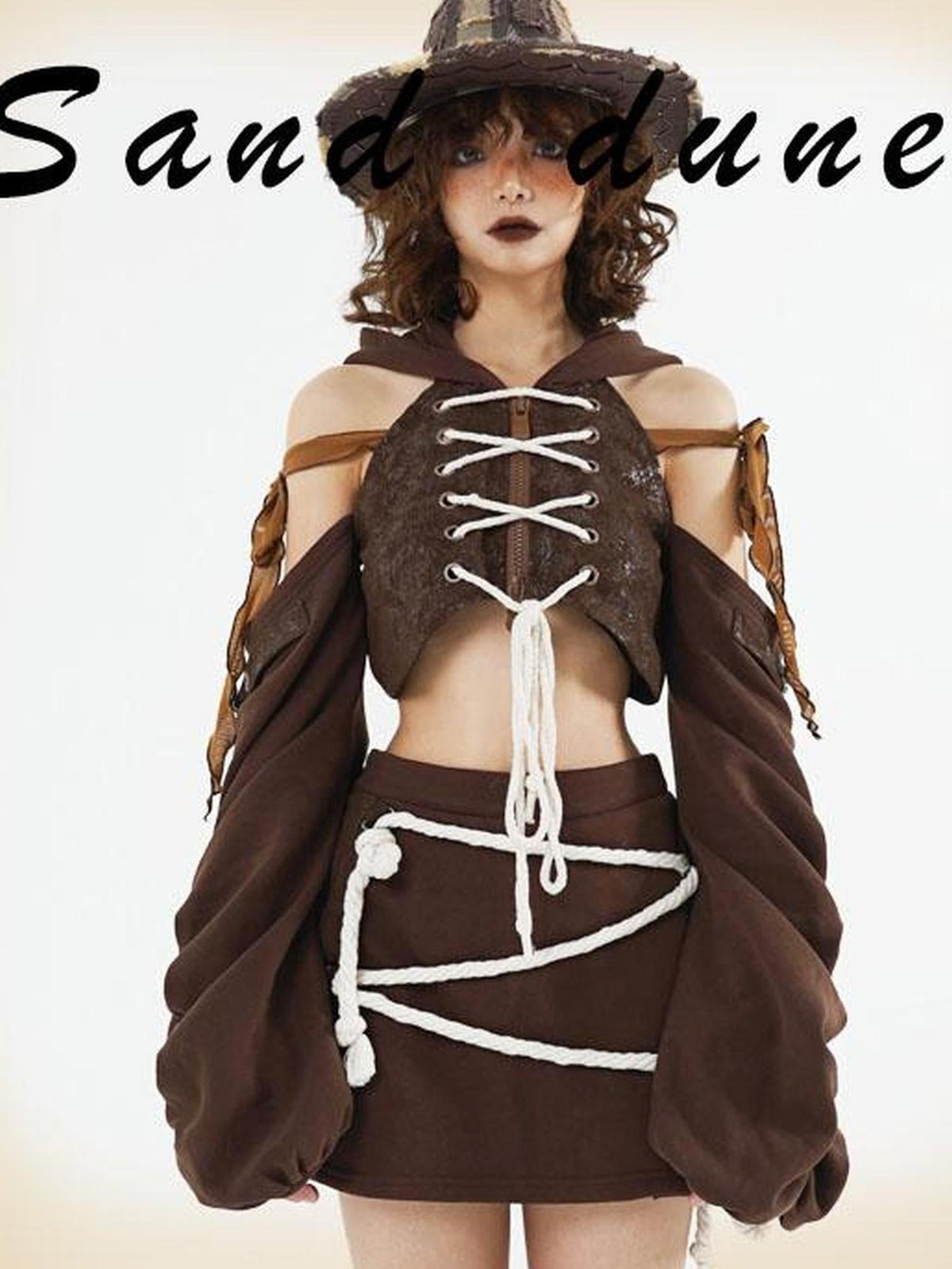 Sunset Knight Asymmetrical Sporty Sweatshirt Set