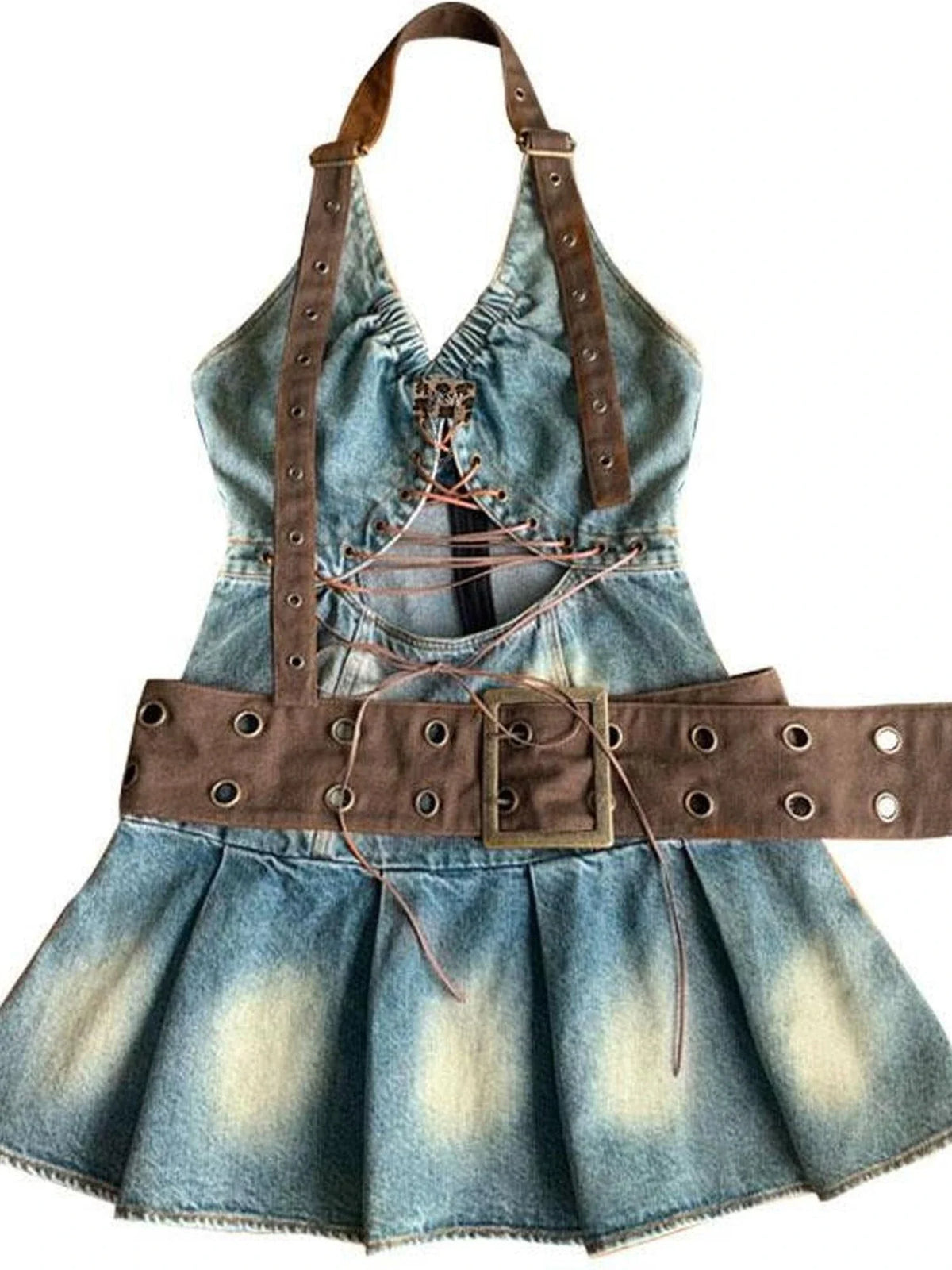 Sweet Spicy Cutout Denim Dress