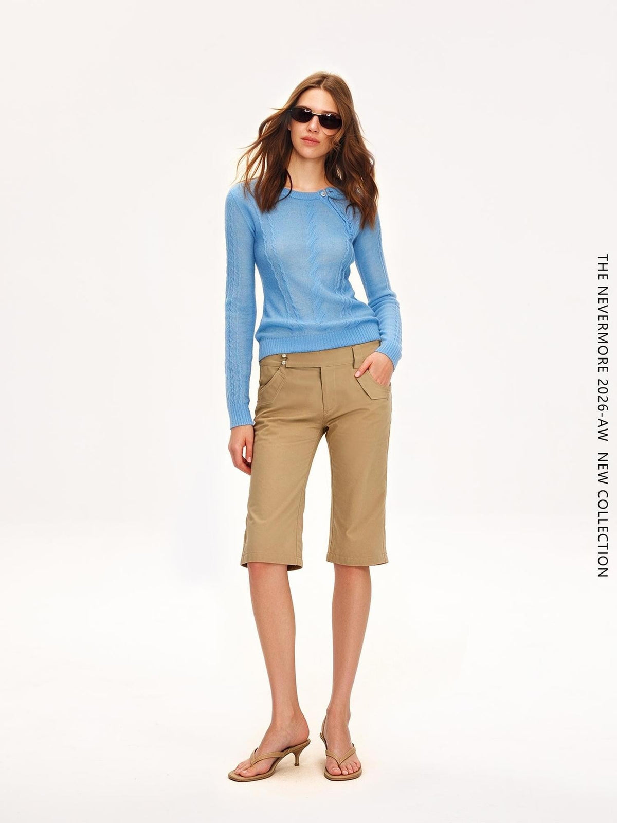 Cable Knit Asymmetric Buttoned Slim Fit Long Sleeve Women's Knit Sweaters