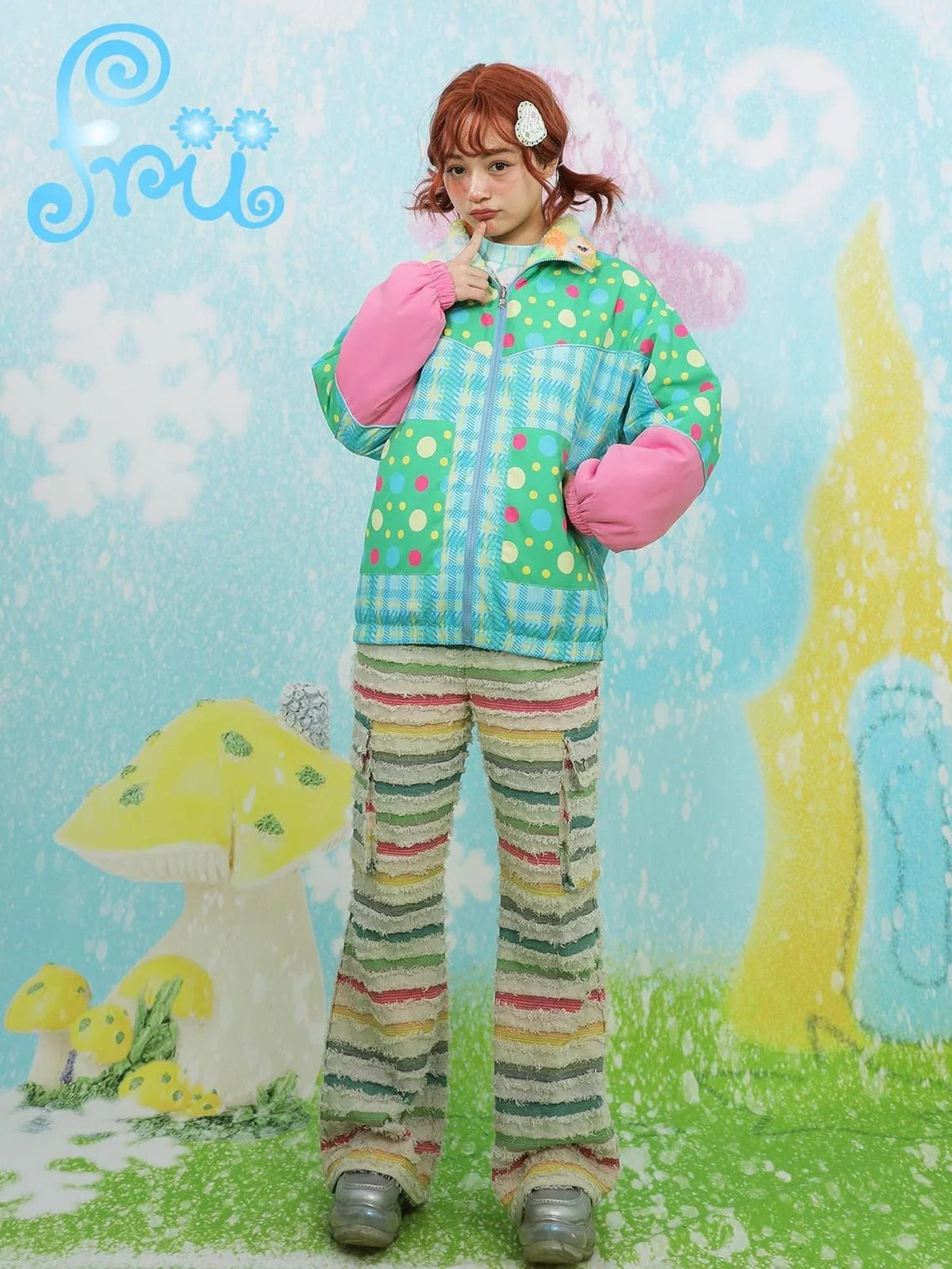 Winter Cartoon Print Cozy Reversible Lamb Velvet Sweater