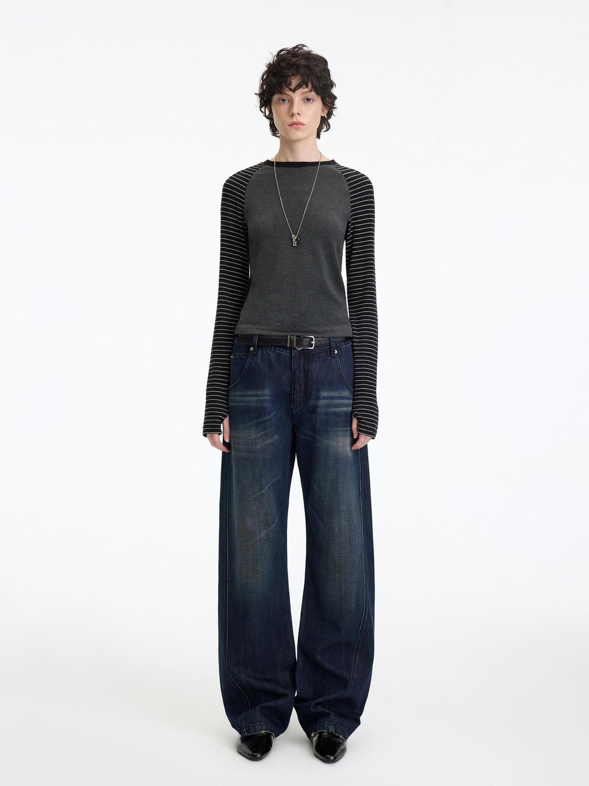 Vintage Washed High Cotton Relaxed Mid Low Waist Women Zip Fly Straight Jeans