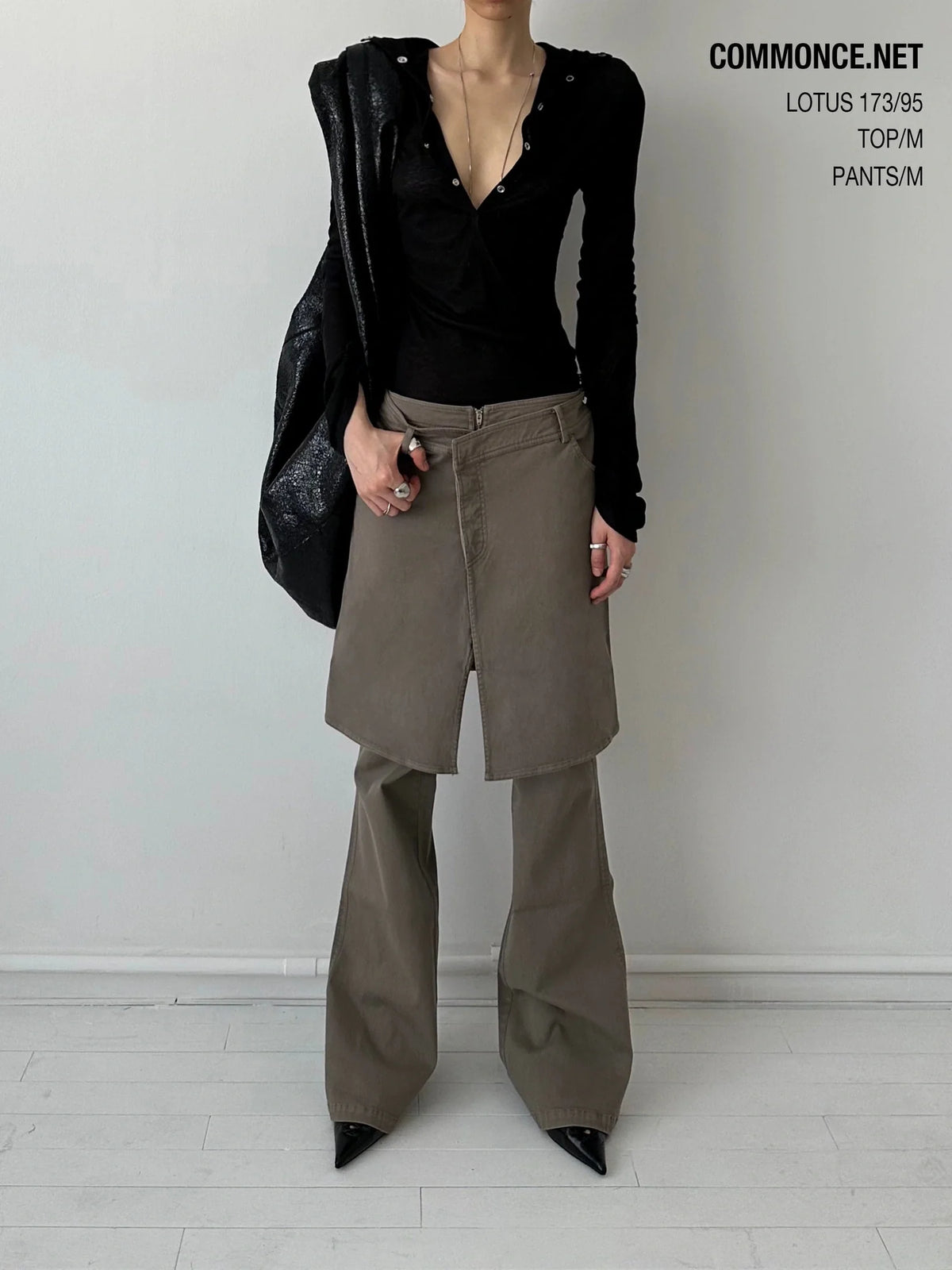 Washed Faux Two Piece Casual Pants With Vintage Fade And Relaxed Fit