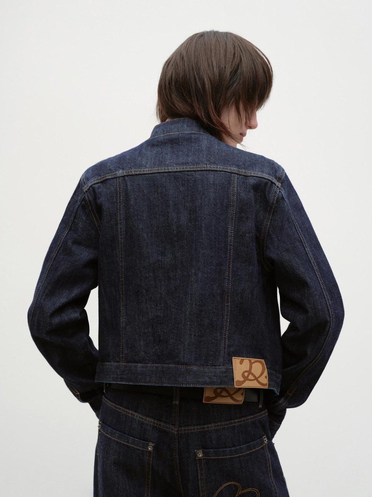 Warm Cotton Casual Straight Multi Pocket Short Stand Collar Women Denim Jackets