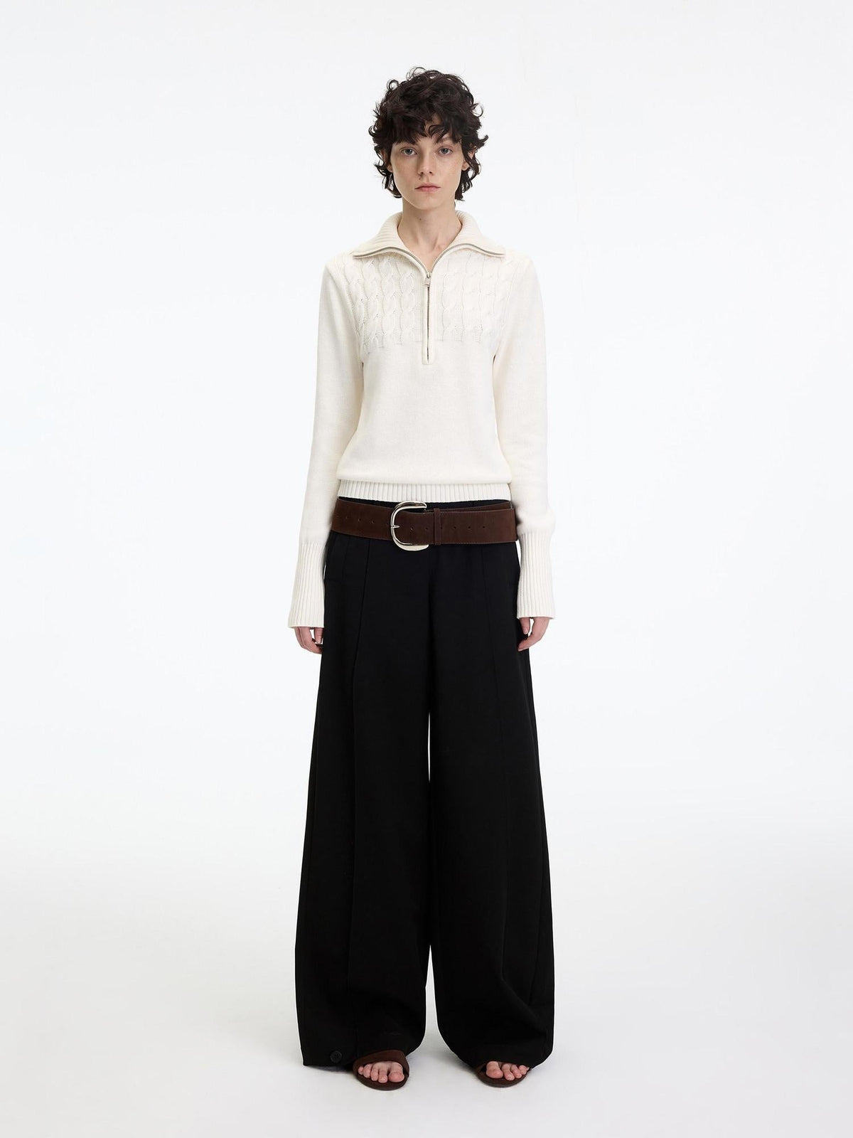 Minimalist Low Rise Wide Leg Long Vintage Black Straight Fit Straight Pants