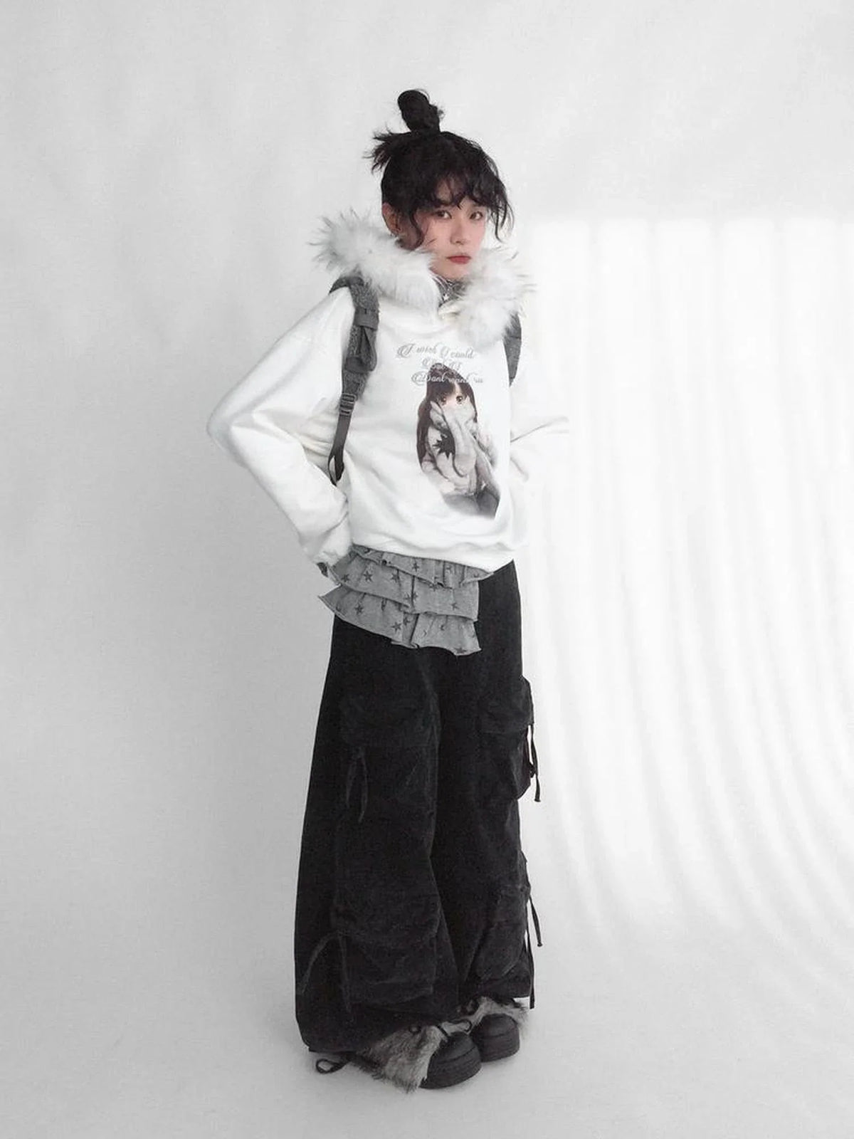 Detachable Hoodie Fleece Lined Sweatshirt