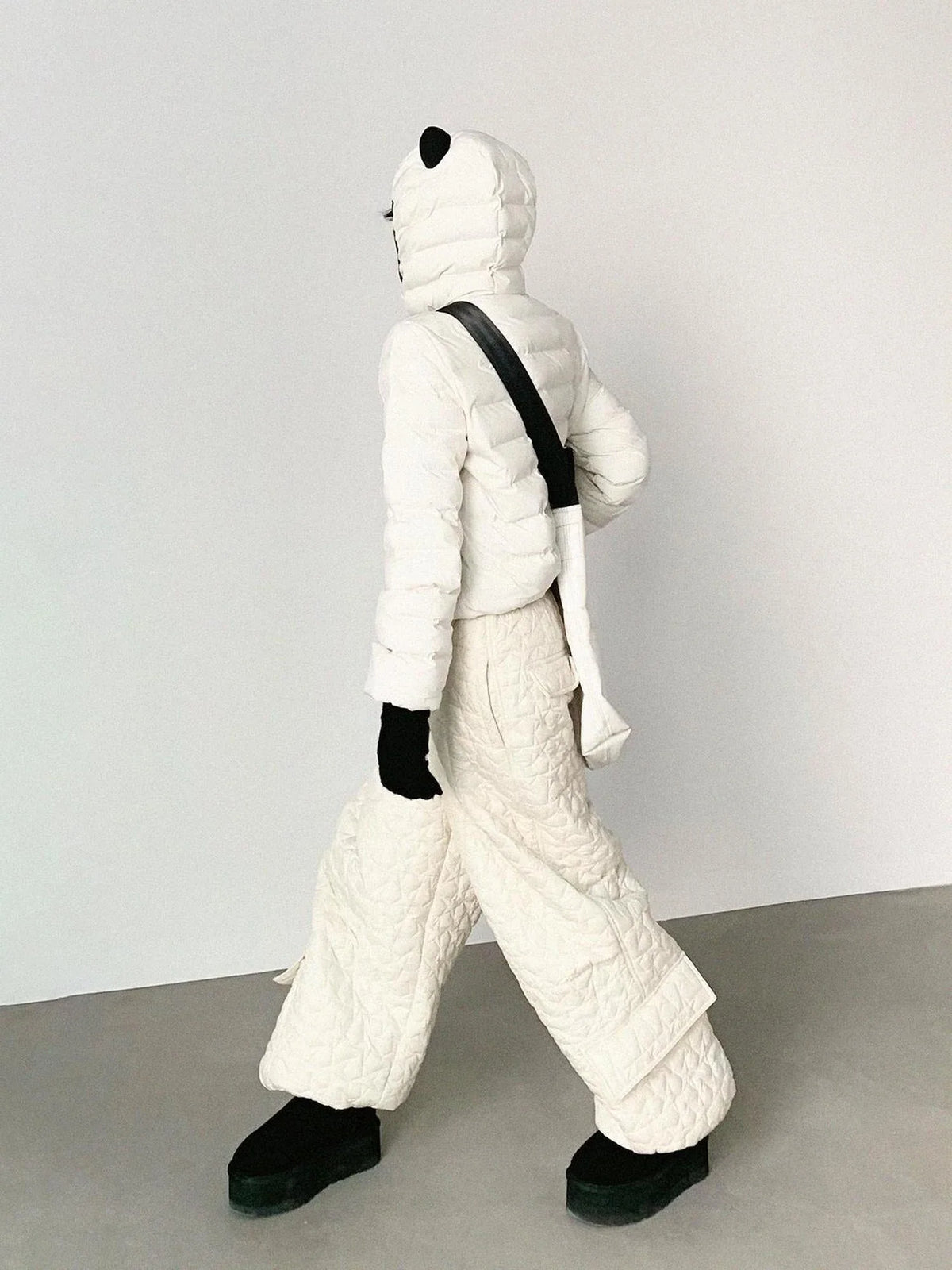 Star Embroidered Quilted Cargo Pants