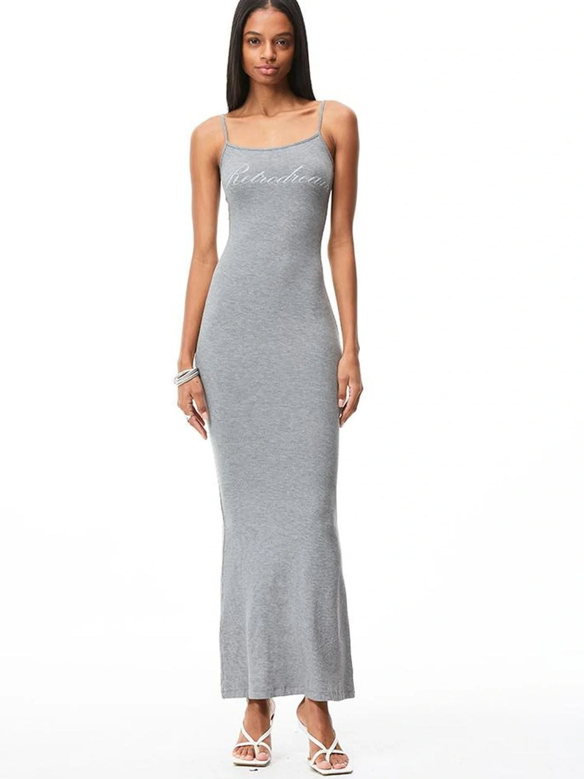 Adjustable Strap Bodycon Dress V-neck T-shirt Long Sleeve