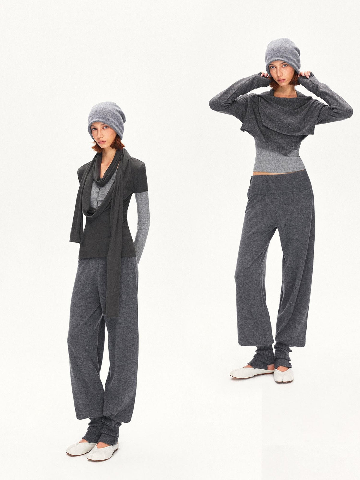 Side Slit Foldover Detachable Stirrup Women'S Breathable Lambswool Joggers