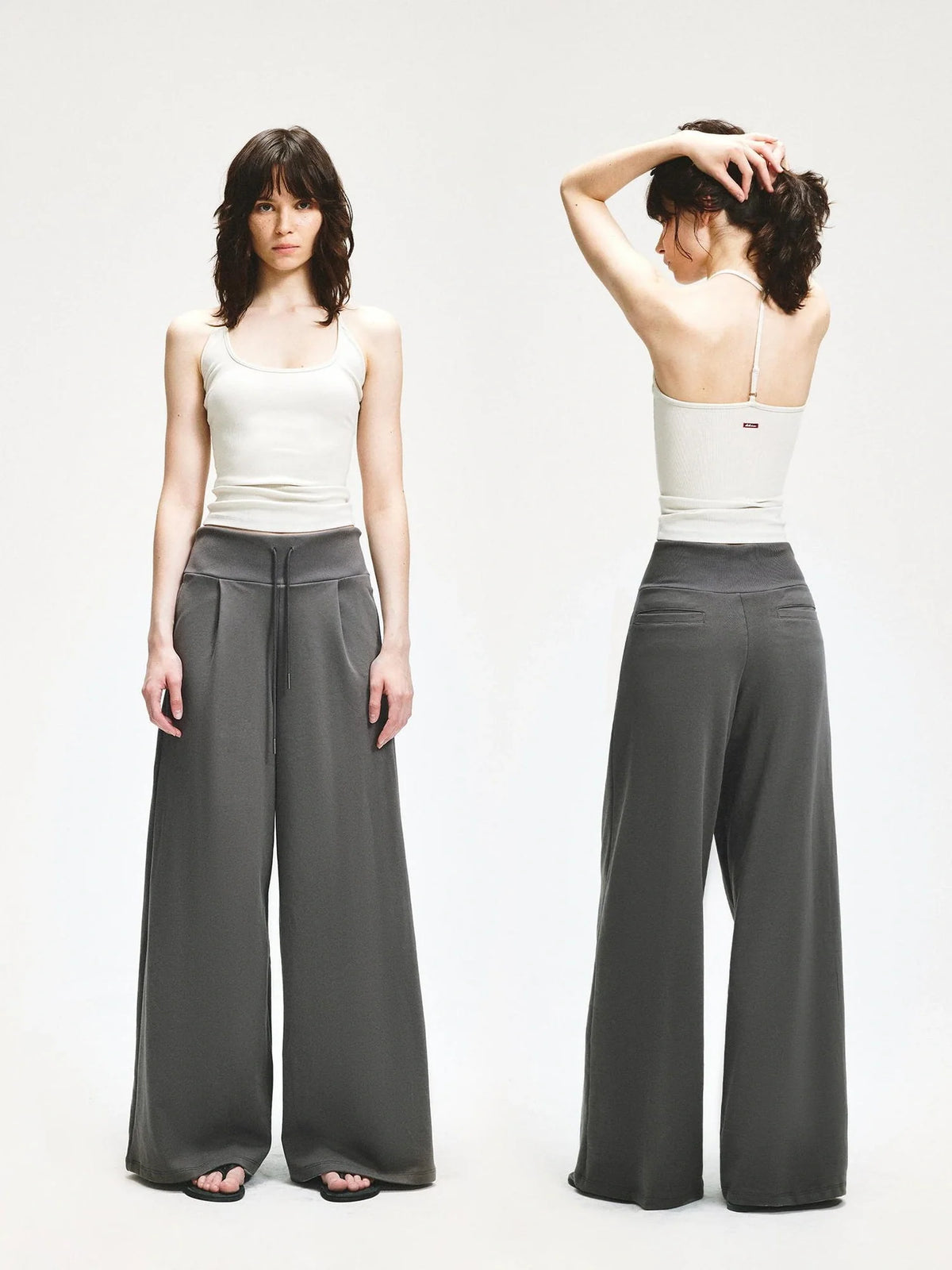 Wide Leg Ribbed Jogger Pants
