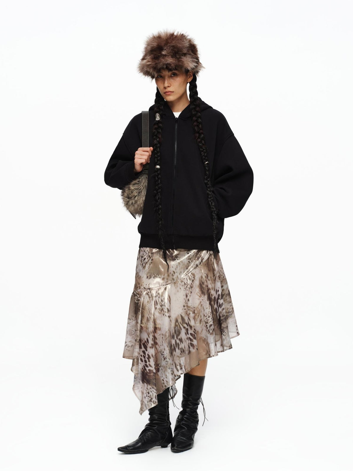 Cozy Thick Minimal Baseball Unisex Adjustable Animal Print Misty Brown Hat